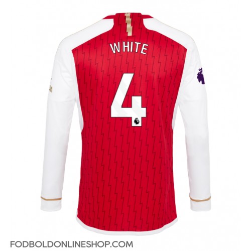Arsenal Benjamin White #4 Hjemmebanetrøje 2023-24 Langærmet